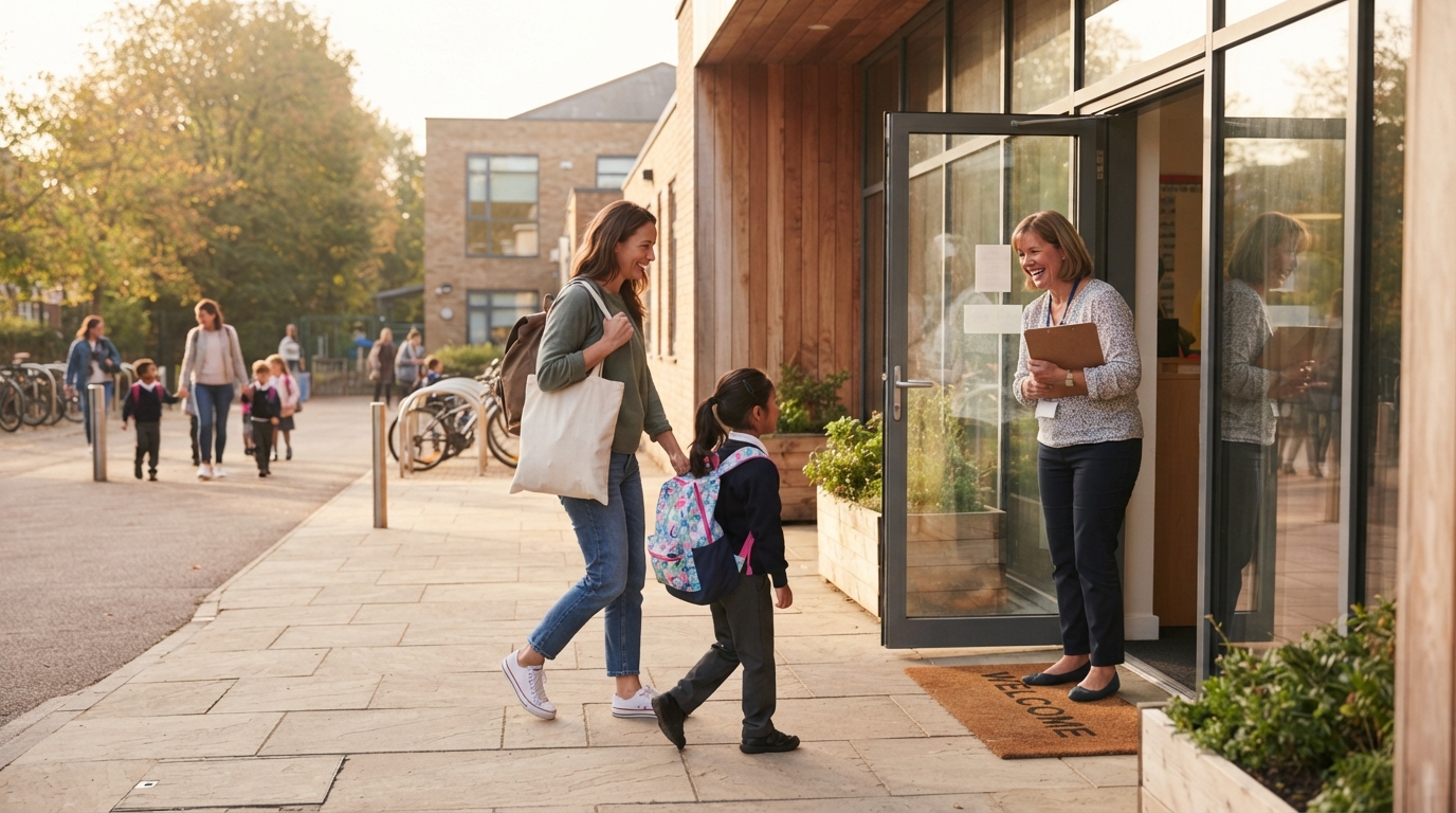 Supportive school arrival for anxious child